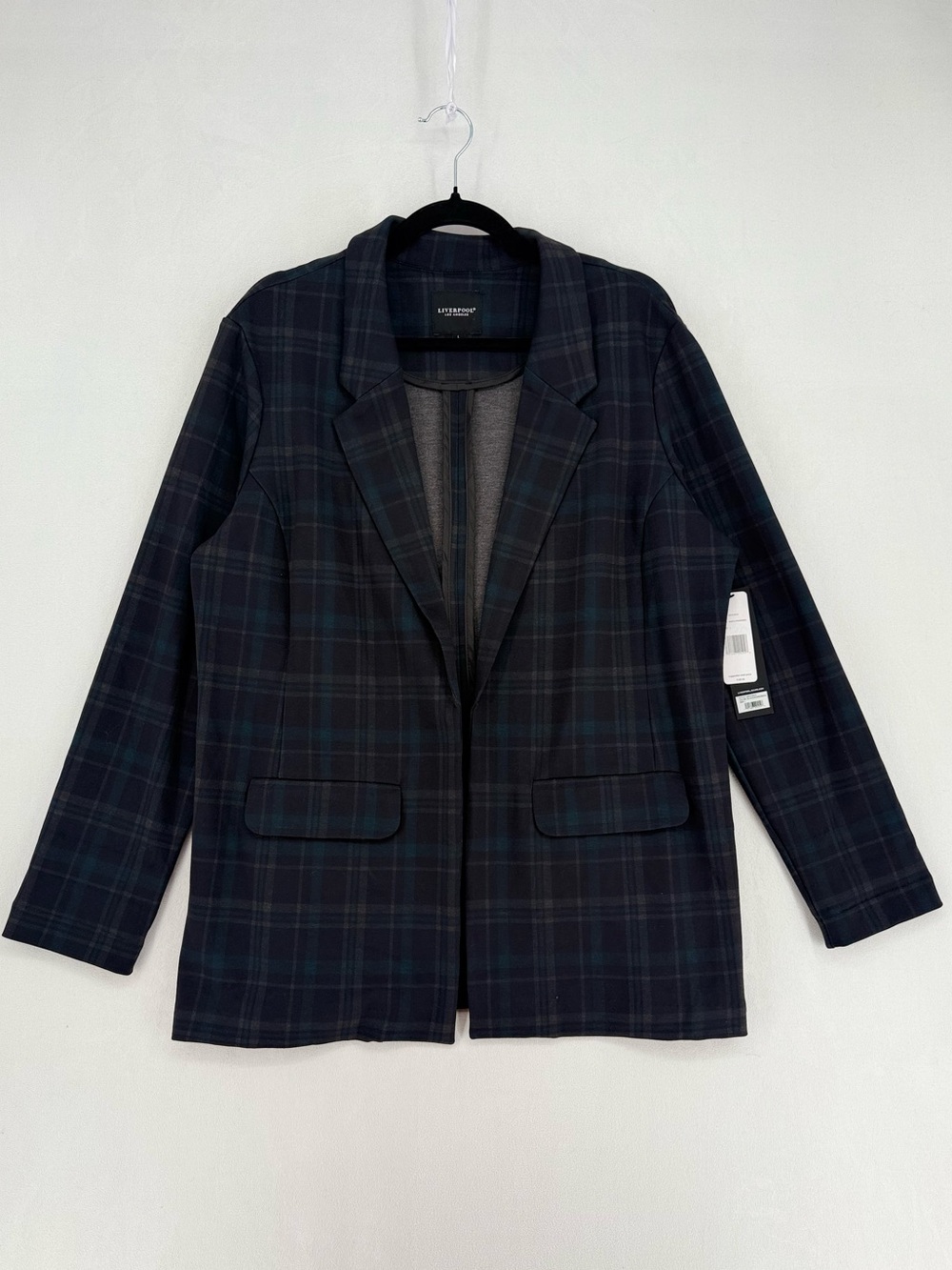 NWT Liverpool Los Angeles Plaid Boyfriend Blazer Jacket Size XL